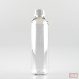 250ml Tall PET Plastic Pharmacy Bottle with White Wadded Screw Cap