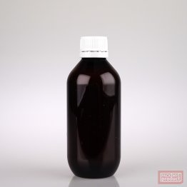 200ml Amber PET Plastic Bottle with White Tamper Cap