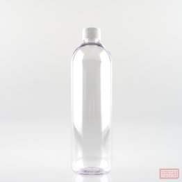 500ml Tall PET Plastic Pharmacy Bottle with White Wadded Screw Cap