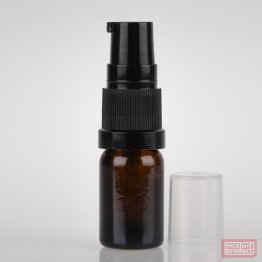 5ml Amber Glass Pharmacy Bottle with Black Serum Pump and Clear Overcap